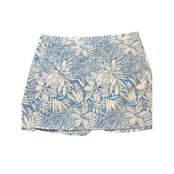 Ripskirt Hawaii Blue & White Floral Print Wrap Skirt Hook and Loop Size XXL - Picture 1 of 5